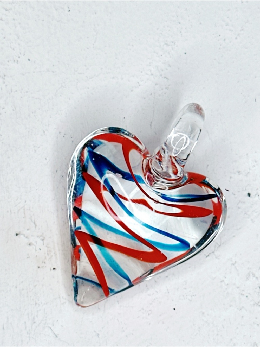 454u. Orange and Blue Heart Pendant